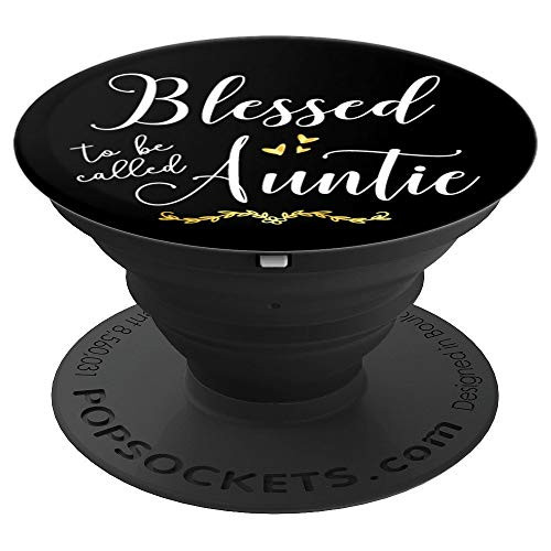 Aunt PopSocket Blessed Aunt Auntie Birthday Xmas Gift Black - PopSockets Grip and Stand for Phones and Tablets