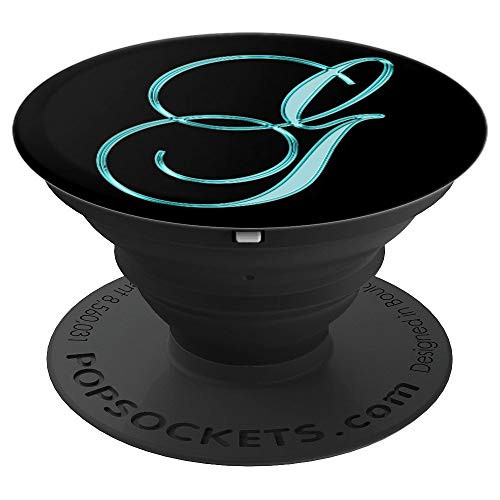 G Teal Black Turquoise Monogram Initial Capital Letter Name - PopSockets Grip and Stand for Phones and Tablets