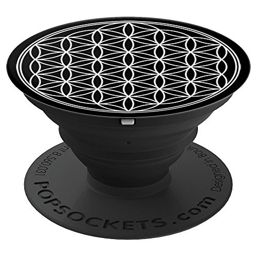 Sacred Geometry Symbol - Flower Of Life - Power White - PopSockets Grip and Stand for Phones and Tablets