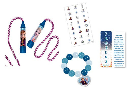Frozen 2 Gift Bundle, Stocking Stuffer: Bead Bracelet, Jump Rope, Nail Decals Kit and an Exclusive ElevenPlus 2 Bookmark