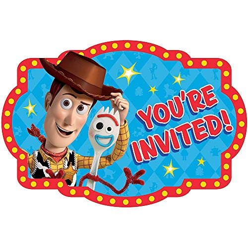 Toy Story 4 Invitations Postcard Birthday Party Invite, Seals and Save the Date Stickers Supplies Pack of 16