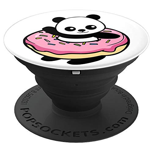 Panda Pop-Socket Donut Funny Cute Sweet Valentines Day Gift - PopSockets Grip and Stand for Phones and Tablets
