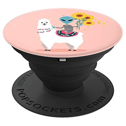 Sunflower Pop-Socket Llama Alien Rose Cool Cute Gift - PopSockets Grip and Stand for Phones and Tablets