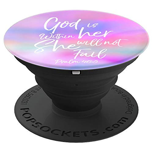 God is Within Her Christian Woman Gift Bible Verse Scripture PopSockets Grip and Stand for Phones and Tablets