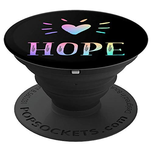 Hope Gift Heart Rainbow Watercolor Love Heart Name Hope - PopSockets Grip and Stand for Phones and Tablets