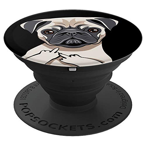 Middle Finger Pug Socket Grip Gift - PopSockets Grip and Stand for Phones and Tablets