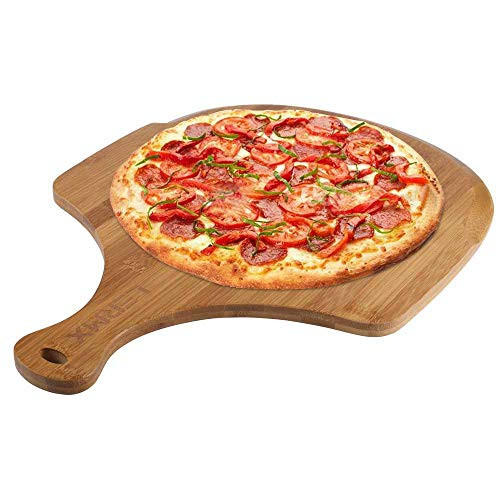 Pizza Peel, Premium Bamboo Pizza Spatula Paddle Cutting Board Handle (Baking Pizza, Bread, Cutting Fruit, Vegetables, Cheese)