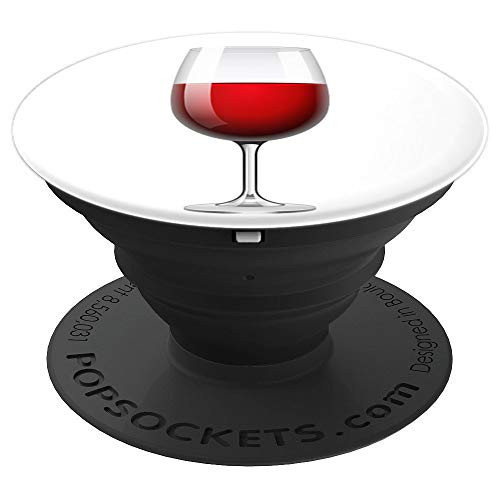 Red Wine Glass Mom Birthday Christmas Gift Black - PopSockets Grip and Stand for Phones and Tablets