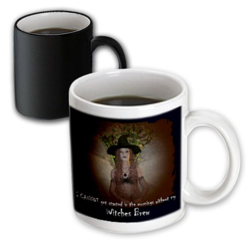 3dRose mug_28307_3 Witches Brew Halloween Design Witch Magic Transforming Mug, 11-Ounce