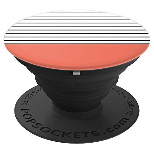 XR-Coral Solid Pop-Socket Black-Stripes - PopSockets Grip and Stand for Phones and Tablets