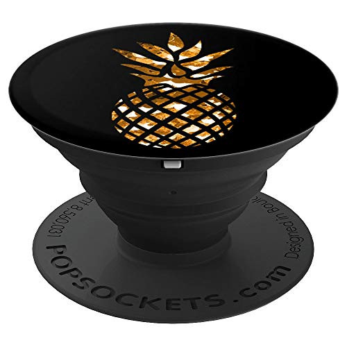 Gold Pineapple Fruit Pop-Socket Gift for Exotic Fruit Lovers - PopSockets Grip and Stand for Phones and Tablets