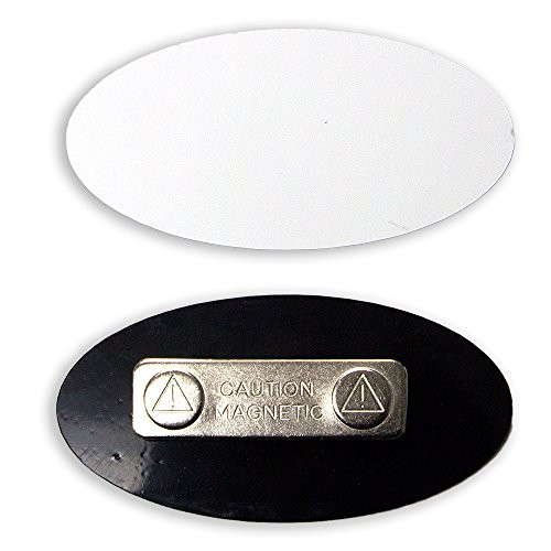 Oval Name Badge Blanks with Magnet - 10 Pack (White)