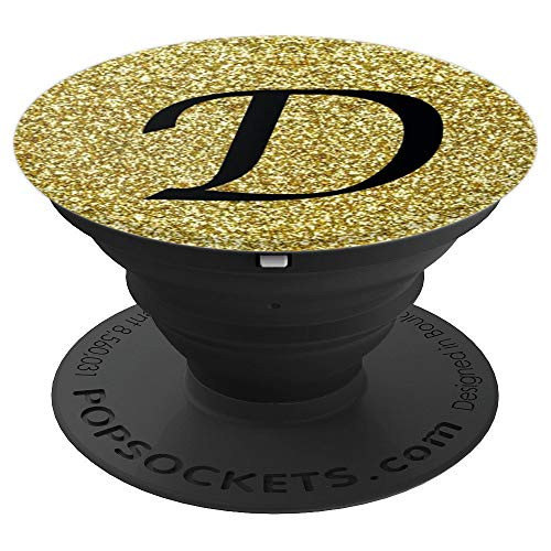 Gold Glamour Monogram Letter D Initial - PopSockets Grip and Stand for Phones and Tablets