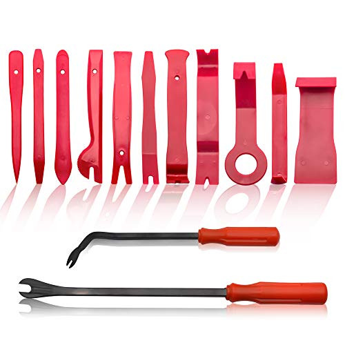 BeiLan Auto Trim Removal Tool Kit,13 PCS Tool Set for Car Audio Dash Door Panel Window Molding Tool Kit,Pry Bar Set Upholstery Removal Kit, Fastener Remover
