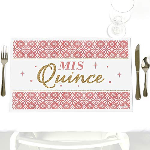 Mis Quince Anos - Party Table Decorations - Quinceanera Sweet 15 Birthday Party Placemats - Set of 12 Mis Quince Anos - Party Table Decorations - Quinceanera Sweet 15 Birthday Party Placemats - Set of 12