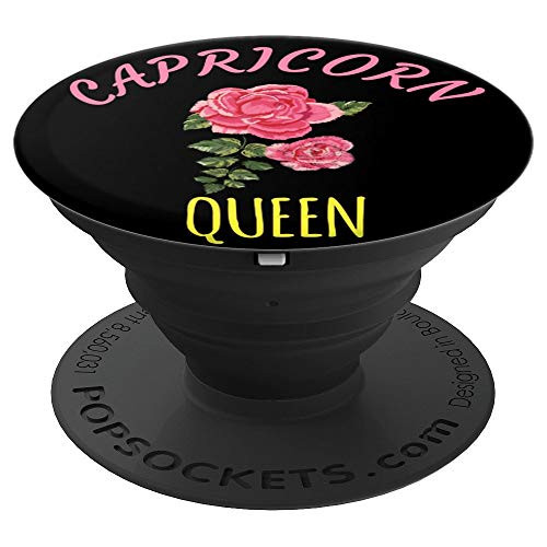 Capricorn Queen Vintage Rose December January Birthday Gift - PopSockets Grip and Stand for Phones and Tablets