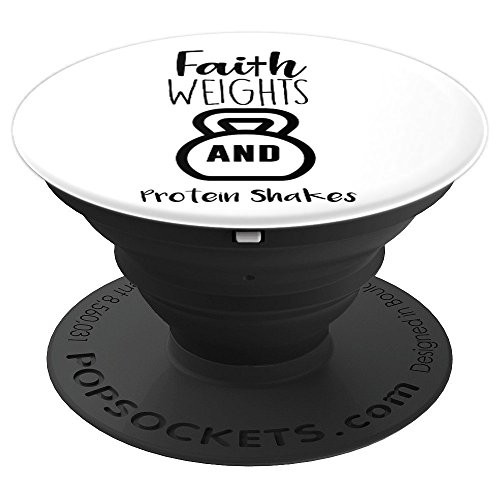 Faith Weights and Protein Shakes Kettlebell Gym Gift - PopSockets Grip and Stand for Phones and Tablets Faith Weights and Protein Shakes Kettlebell Gym Gift - PopSockets Grip and Stand for Phones and Tablets