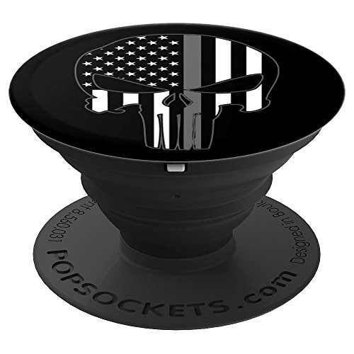 Thin Silver Line Pop Sockets US Flag Corrections Officer - PopSockets Grip and Stand for Phones and Tablets