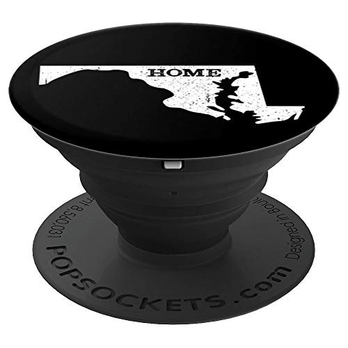 Maryland MD Home State Pride Born Vintage Map White Black - PopSockets Grip and Stand for Phones and Tablets