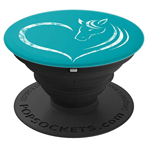 Cool Horse Heart PSocket For Horse Lover (Turquoise) - PopSockets Grip and Stand for Phones and Tablets