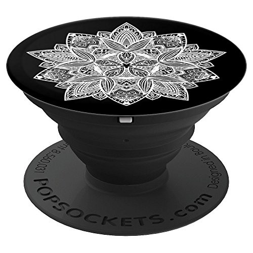 Lotus Flower Hindu Geometric Spiritual Mandala - PopSockets Grip and Stand for Phones and Tablets
