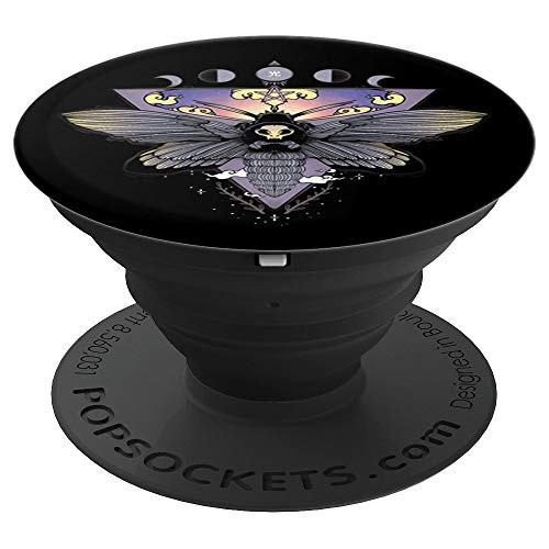 Occult Death Head Moth And Moon Phases Gothic Artwork - PopSockets Grip and Stand for Phones and Tablets