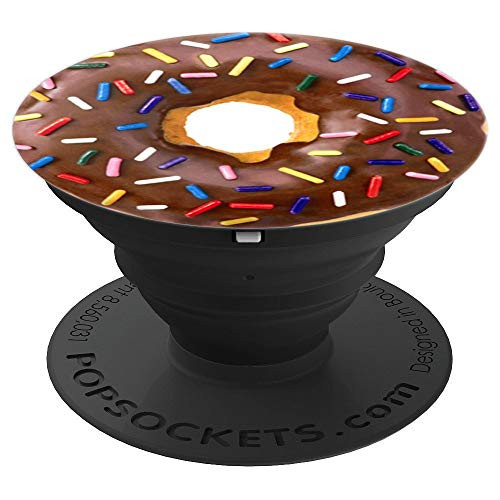 Donut, Chocolate Donut with Sprinkles - PopSockets Grip and Stand for Phones and Tablets