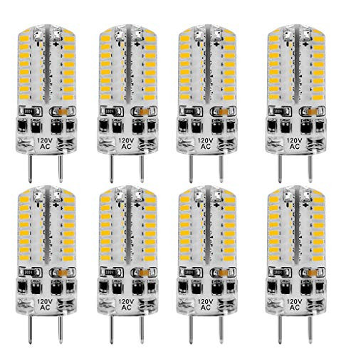 Eterbiz G8 LED Bulbs, Dimmable 120V 3W Warm White 3000K, Energy Saving Light Bulbs, 30W Halogen Bi-Pin G8 Base Led Bulb Equivalent for Light Fitting, Under Counter Kitchen Lighting (8 Pack)