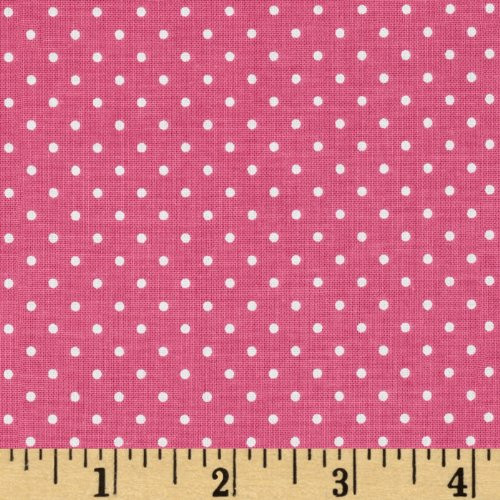 Riley Blake Designs Riley Blake Swiss & Dots Hot Pink/White Fabric by The Yard