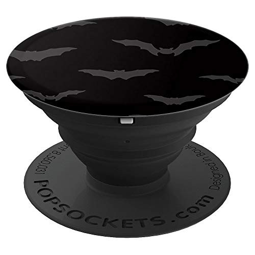 Black base Spook Black Bats Pattern Halloween Gift PopSockets Grip and Stand for Phones and Tablets