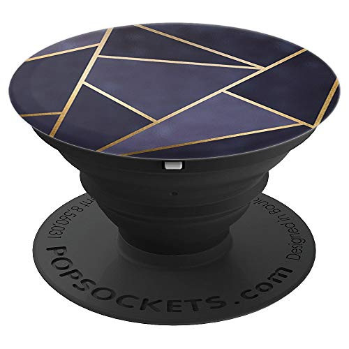 Dark Blue Navy Blue Geometric Design Pattern - PopSockets Grip and Stand for Phones and Tablets