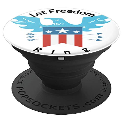 Let Freedom Ring July 4 American Independence Day Flag Eagle - PopSockets Grip and Stand for Phones and Tablets