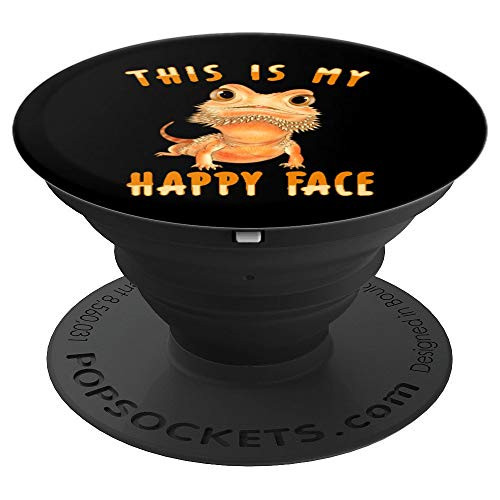 This Is My Happy Face Bearded Dragon Herpetologist Reptile PopSockets Grip and Stand for Phones and Tablets