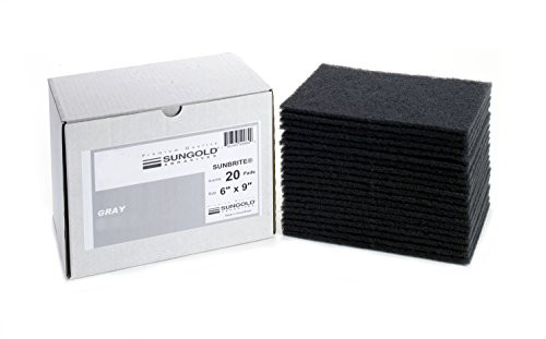 Sungold Abrasives 7448-1 Sunbrite Grey Fine Premium Plus Handpads (20/Box), 6" x 9",