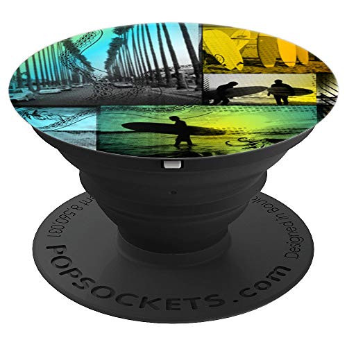 Tropical Beach Surfer Surfboard Surfing Pop Socket - PopSockets Grip and Stand for Phones and Tablets
