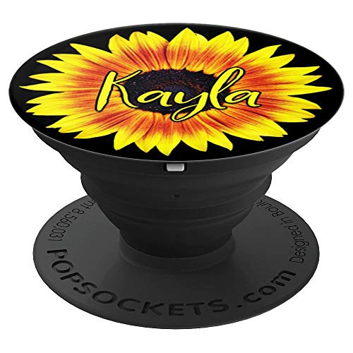 Kayla Name Sunflower Yellow Floral Design - Kayla - PopSockets Grip and Stand for Phones and Tablets