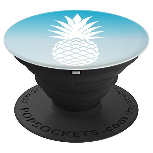 White Pineapple Dark And Light Blue Sky Sunset Design - PopSockets Grip and Stand for Phones and Tablets