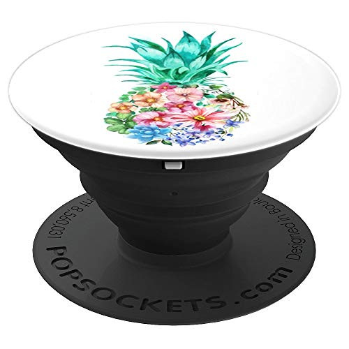 Colorful Floral Watercolor Pineapple Pop Socket - PopSockets Grip and Stand for Phones and Tablets