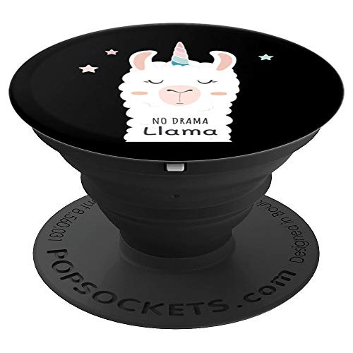 Llama Unicorn No drama Funny Cute Llama Alpaca Birthday Gift PopSockets Grip and Stand for Phones and Tablets