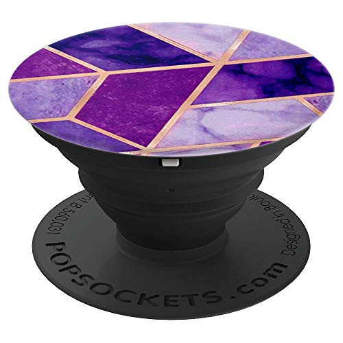 Purple Violet Chic Geometric Design - PopSockets Grip and Stand for Phones and Tablets