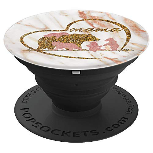 Mama Bear 4 Cubs Marble Heart Mom Gifts Phone Grip Women - PopSockets Grip and Stand for Phones and Tablets