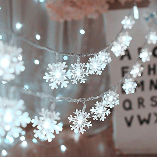 Christmas Lights,Snowflake String Lights 19.6 ft 40 LED Fairy Lights Battery Operated Waterproof for Xmas Garden Patio Bedroom Party Decor Indoor Outdoor Celebration Lighting, Warm White Christmas Lights,Snowflake String Lights 19.6 ft 40 LED Fairy Lights Battery Operated Waterproof for Xmas Garden Patio Bedroom Party Decor Indoor Outdoor Celebration Lighting, Warm White