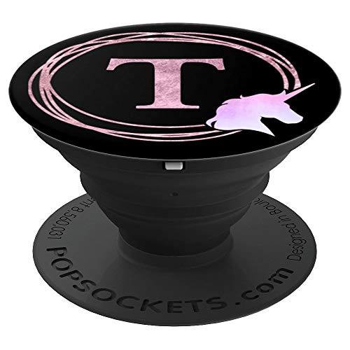 T Pop Socket Unicorn Letter T Monogram Phone Grip - PopSockets Grip and Stand for Phones and Tablets
