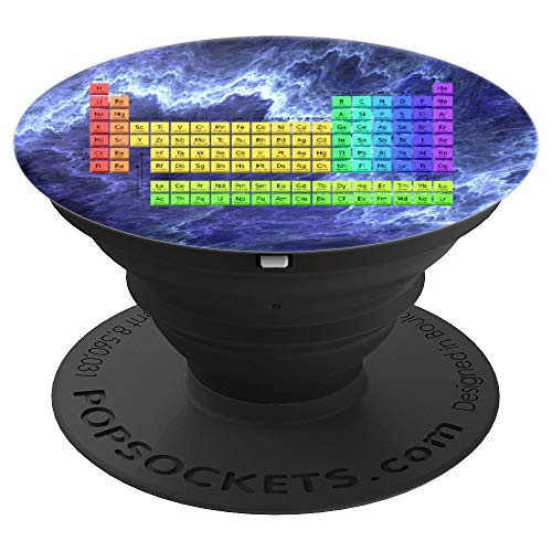 Scientific Periodic Table Elements & Chemistry Blue Purple - PopSockets Grip and Stand for Phones and Tablets