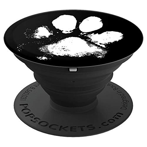 Muddy Messy Dog Paw Print Distressed Look Black & White - PopSockets Grip and Stand for Phones and Tablets Muddy Messy Dog Paw Print Distressed Look Black & White - PopSockets Grip and Stand for Phones and Tablets