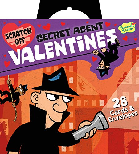 Peaceable Kingdom Secret Agent Scratch-Off Valentine Cards, 1 EA