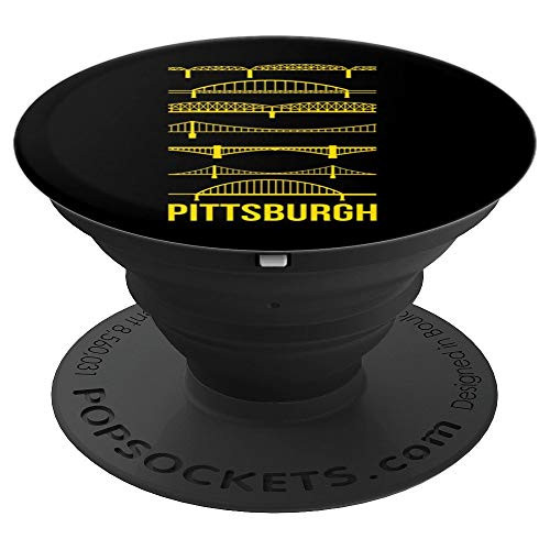 Pittsburgh Bridges Black and Yellow Silhouettes PopSockets Grip and Stand for Phones and Tablets