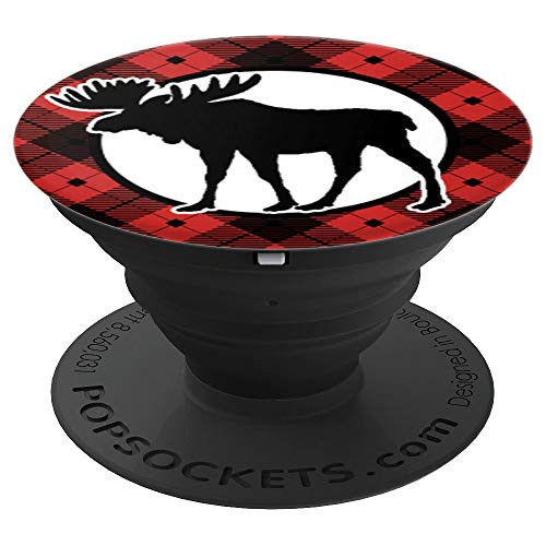Moose Pop Socket - Cool Wild Animal Flannel Moose - PopSockets Grip and Stand for Phones and Tablets
