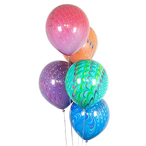 18 Inch Large Peacock Balloons Peacock Print Latex Balloons, Pack of 5