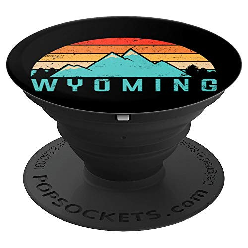 Wyoming Vintage Distressed Outdoors PopSockets Grip and Stand for Phones and Tablets